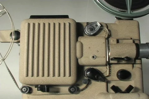 VINTAGE PROJECTOR SIDE VIEW Stock Footage 333039
