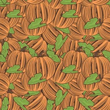 Vintage Pumpkin Seamless Pattern Stock Illustration