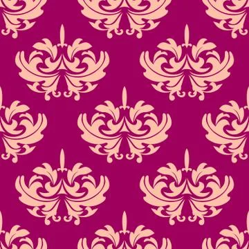 Vintage purple arabesque seamless pattern 스톡 일러스트