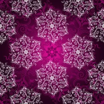 Vintage purple seamless pattern Stock Illustration