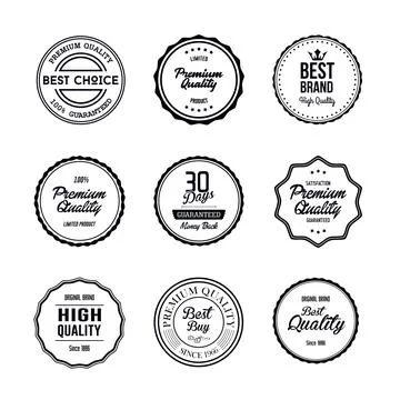 Vintage Quality Label Vector Set Stock Illustration