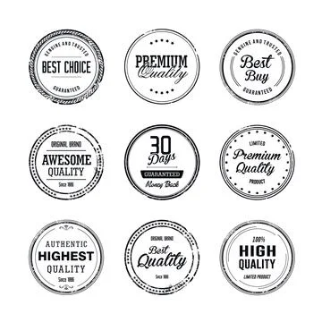 Vintage Quality Label Vector Set Stock Illustration