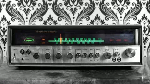 Vintage radio dial retro wallpaper Stock Footage