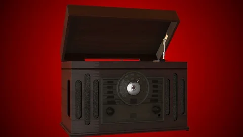 Vintage radio rotating loop Stock Footage 89676933