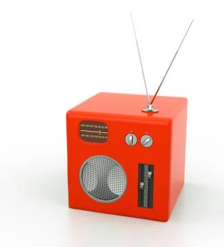 Vintage radio on white background Stock Illustration
