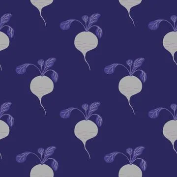 Vintage radish root seamless pattern. Vegetarian healthy food texture. 스톡 일러스트