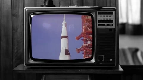 Vintage raw footage of the 1969 launch of the Apollo 11 Saturn V rocket.  Stock Footage