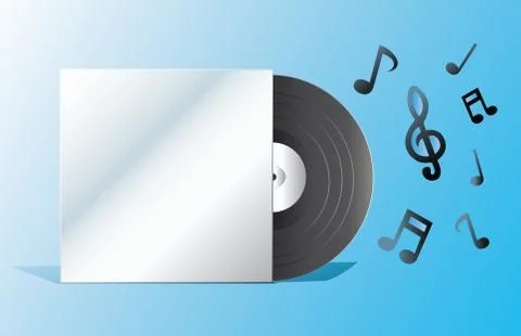Vintage record with empty cover vector Stock Illustration