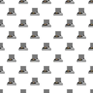 Vintage record player pattern creating seamless audio background Stock Illustration