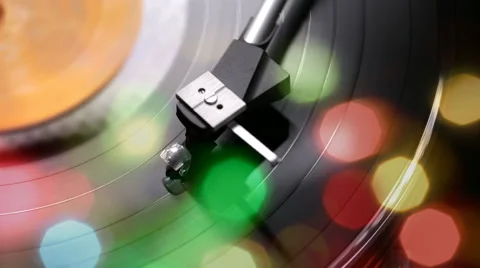 Vintage record player playing vinyl disc Stock Footage 54662952