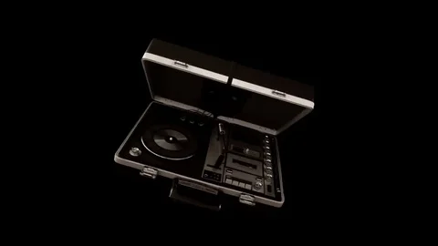 Vintage Record Player Turns and Turns Upside Down Stock Footage 71815658