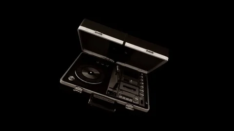 Vintage Record Player Turns Upside Down with Size Variation Stock Footage 71815704