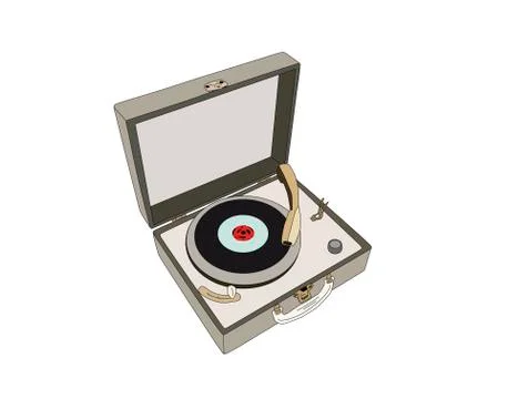 Vintage Record Player Vector Stock Illustration