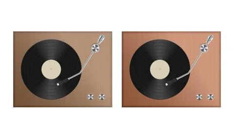 Vintage record player vector illustration isolated on white Stock Illustration