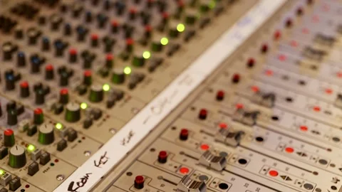 Vintage Recording Board In The Studio Stock Footage 258067916