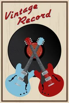 Vintage records Stock Illustration
