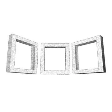 Vintage rectangular frames with dotwork gradient Stock Illustration