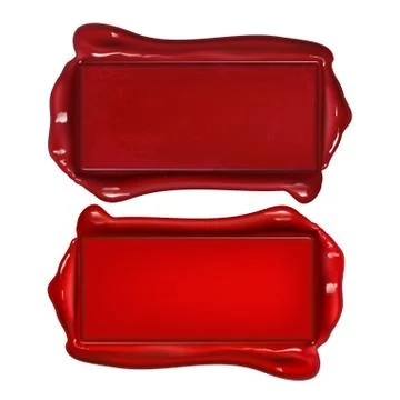 Vintage Rectangular Red Wax Seal Copy Space Vector Stock Illustration