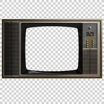 A vintage, rectangular television with a dark screen Stock Photos