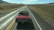 Vintage Red Convertible Driving Stock Footage
