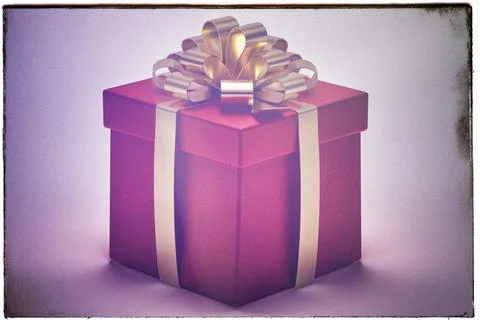 Vintage Red gift box Stock Illustration