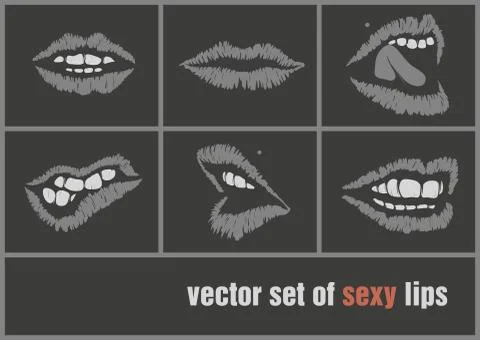 Vintage red lips pattern on the background Stock Illustration
