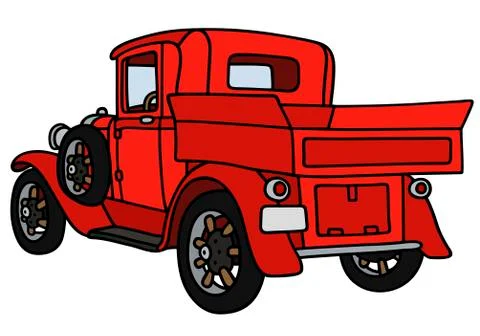 Vintage red pick-up Stock Illustration