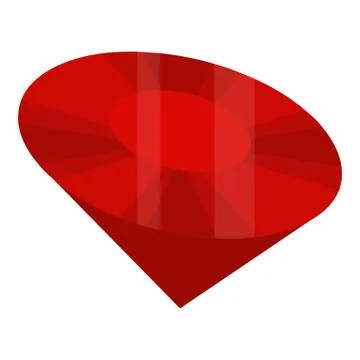 Vintage red ruby icon, isometric style イラスト素材