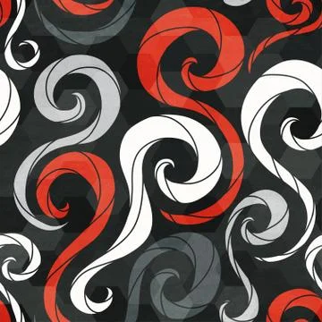Vintage red spirals seamless pattern with grunge effect イラスト素材