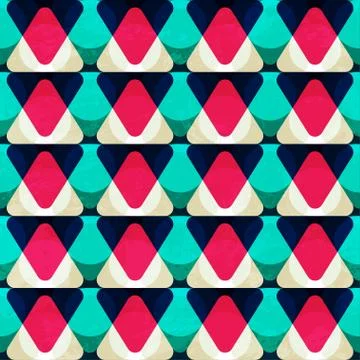 Vintage red triangle seamless pattern Stock Illustration