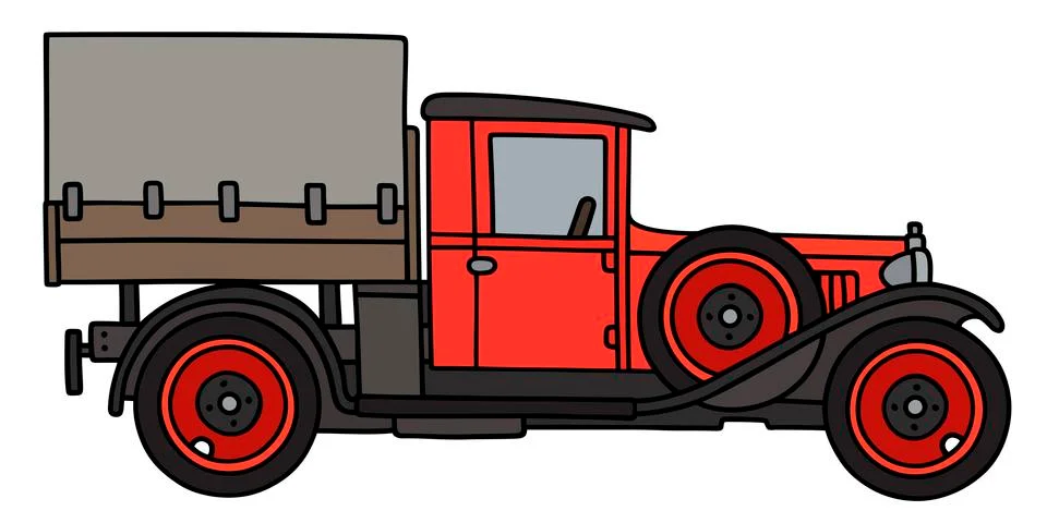 Vintage red truck Stock Illustration
