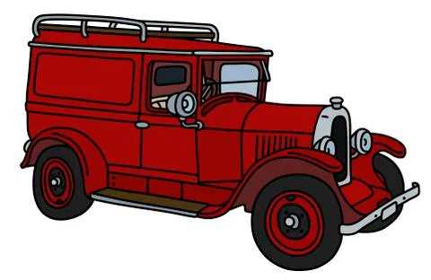 The vintage red van Stock Illustration