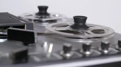 Vintage Reel To Reel Tape Recorder., Stock Footage