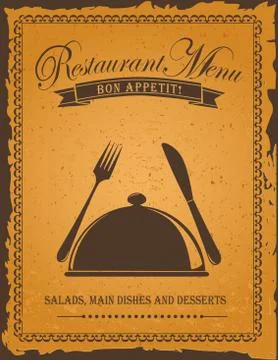 Vintage restaurant menu Stock Illustration