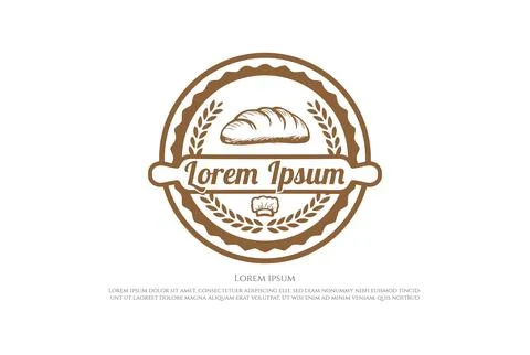 Vintage Retro Bake Bakery Bread Label Sticker Seal Logo Design Иллюстрация