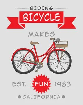 Vintage Retro Bicycle Background Stock Illustration