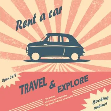 Vintage retro car vector Stock Illustration