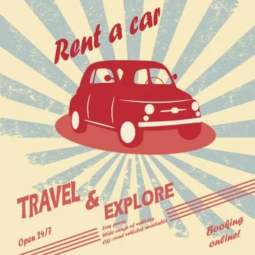 Vintage retro car vector Stock Illustration