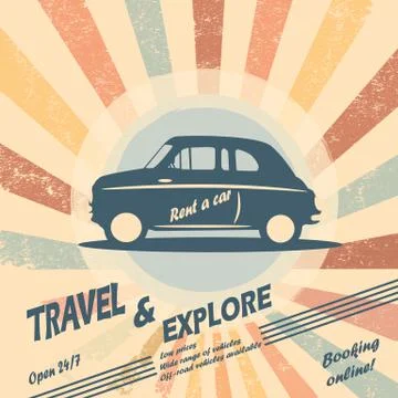 Vintage retro car vector Stock Illustration