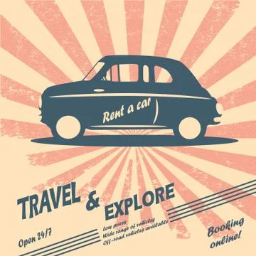 Vintage retro car vector Illustrazione stock