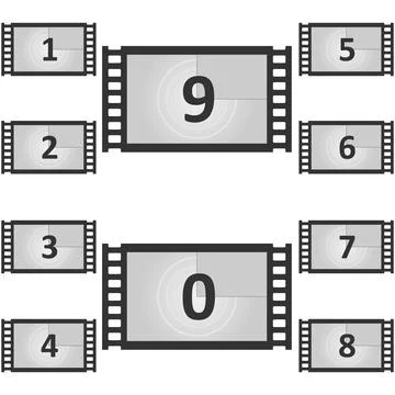 Vintage retro cinema. Creative vector illustration of countdown frame. Stock Illustration