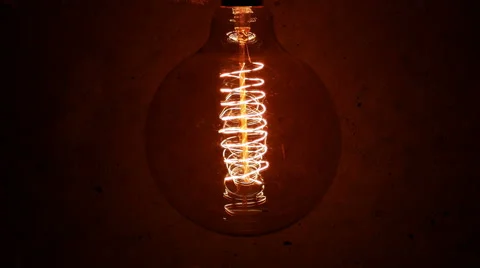 Vintage Retro Edison Lamp Light Bulb Stock Footage 49110130