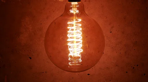 Vintage Retro Edison Lamp Light Bulb Stock-Footage 49110497