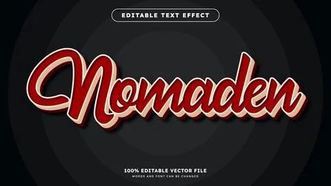 Vintage retro editable text effect alphabet font typography typeface Illustrazione stock