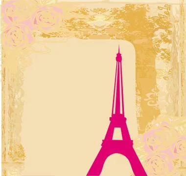 Vintage retro eiffel card Stockillustratie