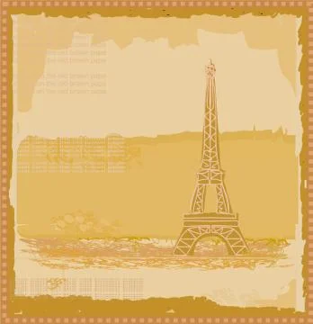 Vintage retro eiffel card Illustrazione stock