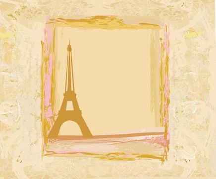 Vintage retro eiffel card Stock Illustration