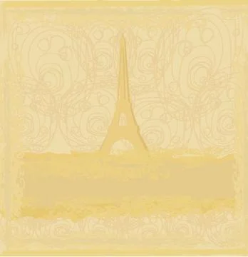 Vintage retro eiffel card Illustration