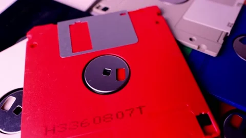 Vintage retro electronic data storage devices, from the 80s, 90s flash drives Stock Footage 171388707