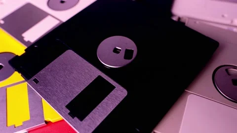 Vintage retro electronic data storage devices, from the 80s, 90s flash drives Stock Footage 171622145